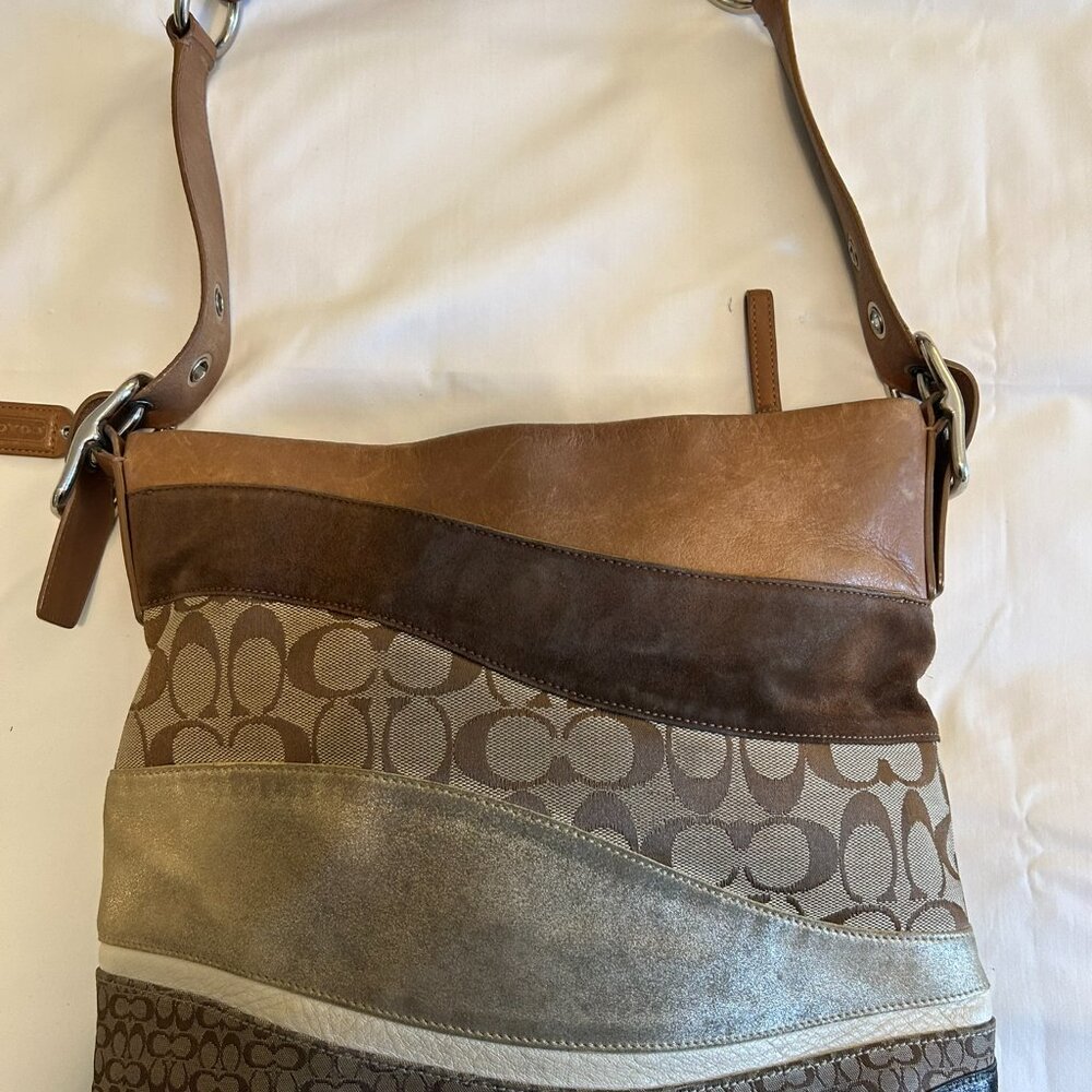 Vintage Coach Patchwork Bag Brown - image 1